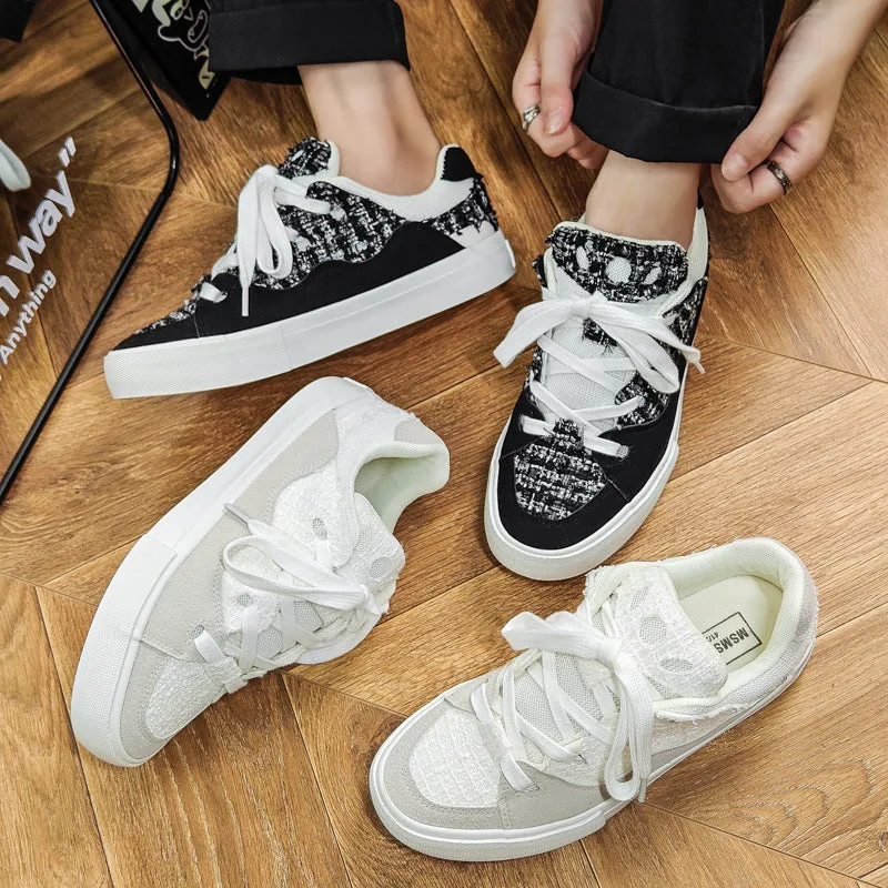 Men Fashion Patchwork Canvas Casual Skate Shoes