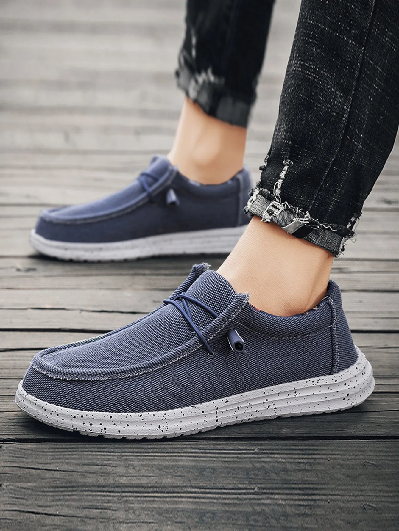 Men Lace-up Front Boat Shoes