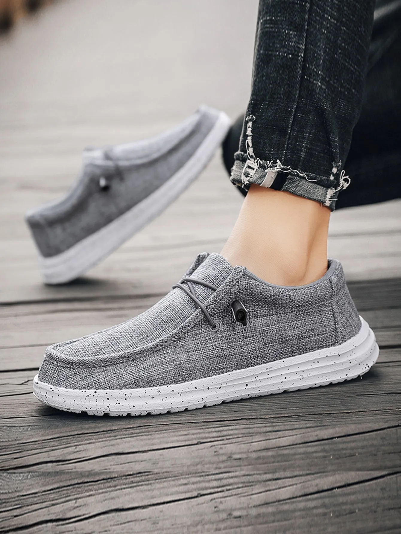 Men Lace-up Front Boat Shoes