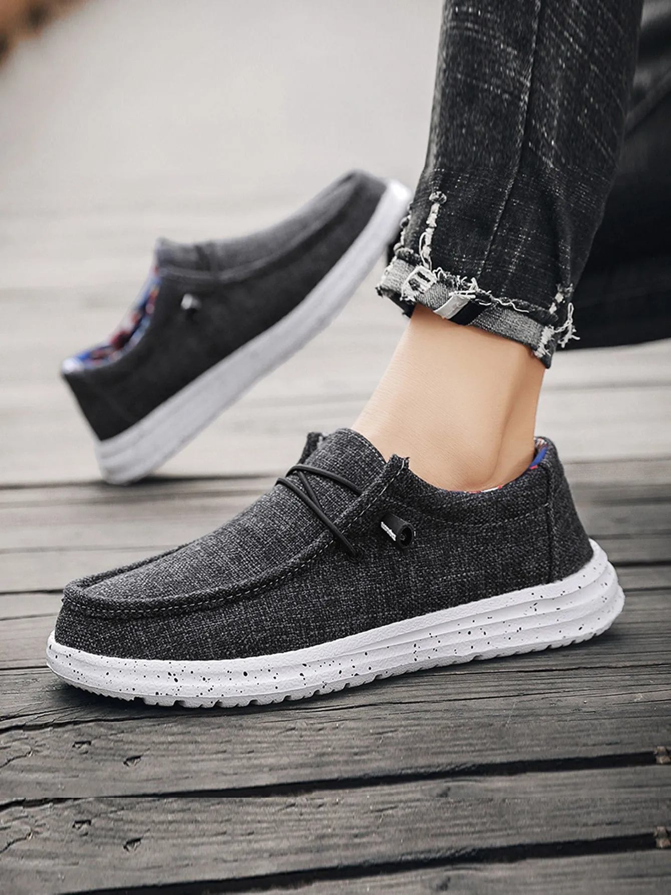 Men Lace-up Front Boat Shoes