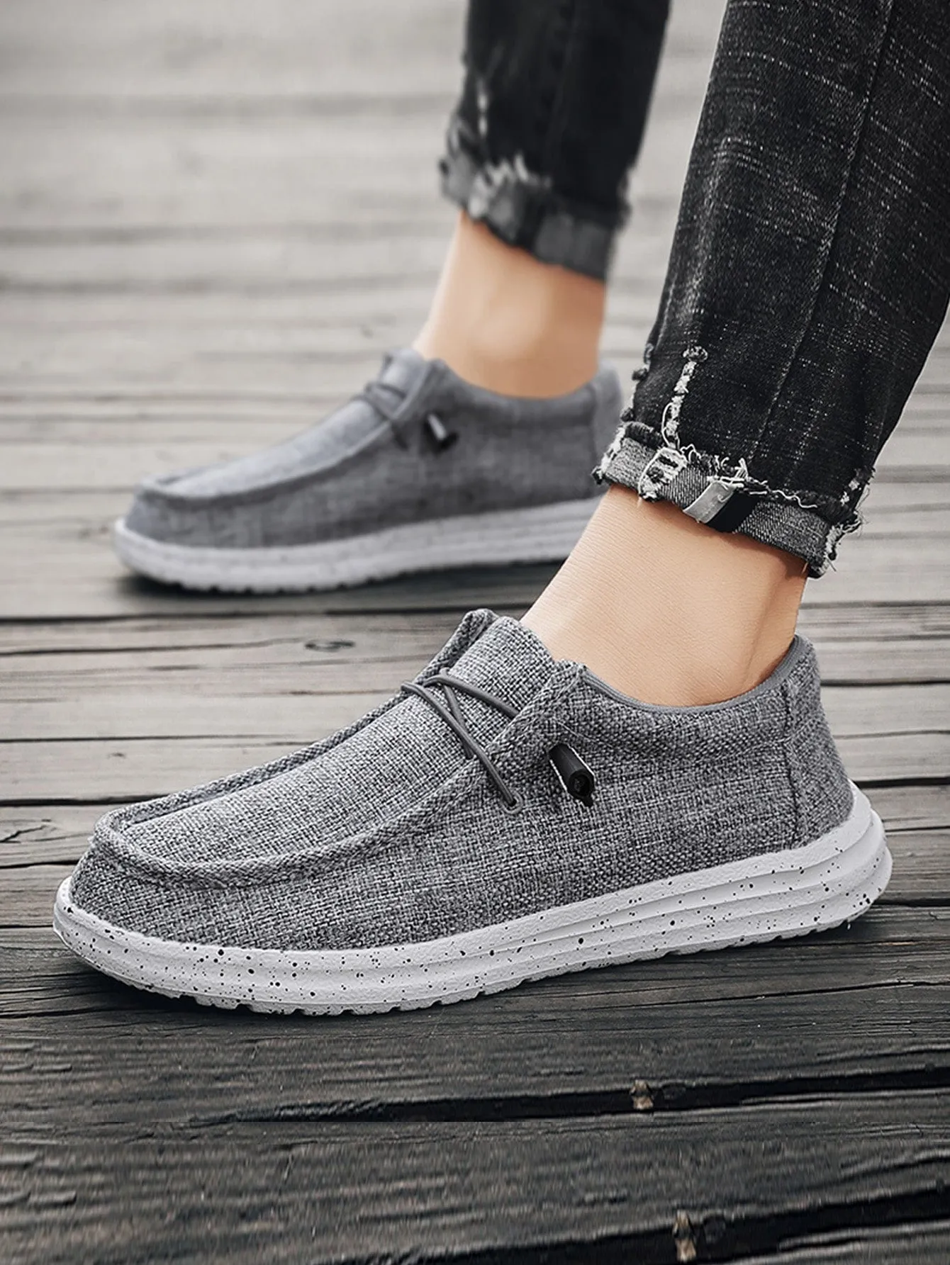 Men Lace-up Front Boat Shoes