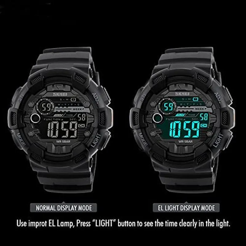 Men's Digital Sports Watch LED Screen & Waterproof with Backlight