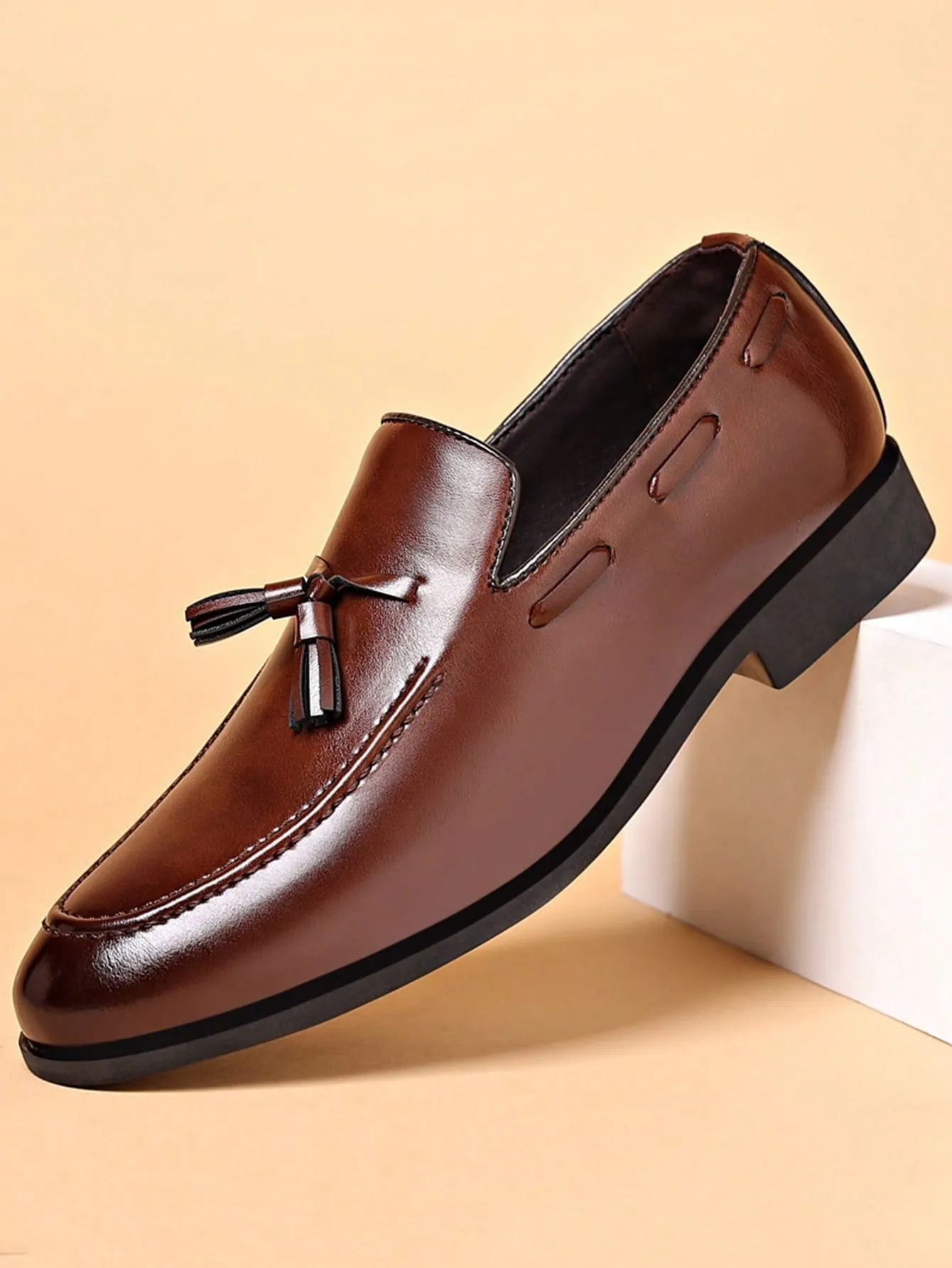 Men's Pu Leather Autumn Loafers, British Style, Slip-on