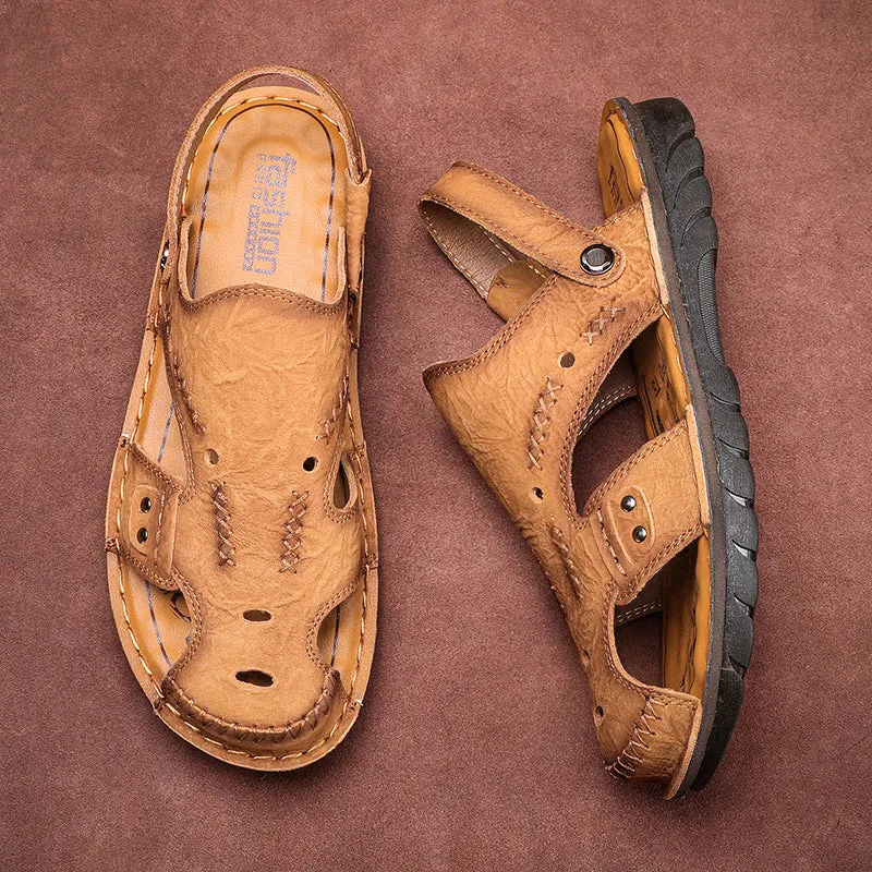 Men's Summer Breathable Casual Leather Sandals | 7101