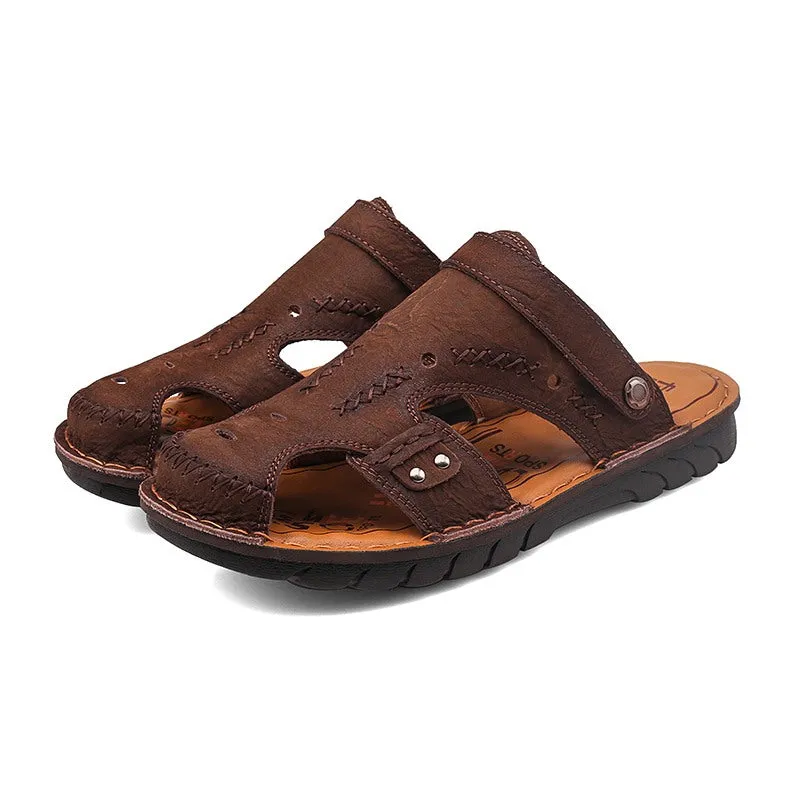 Men's Summer Breathable Casual Leather Sandals | 7101