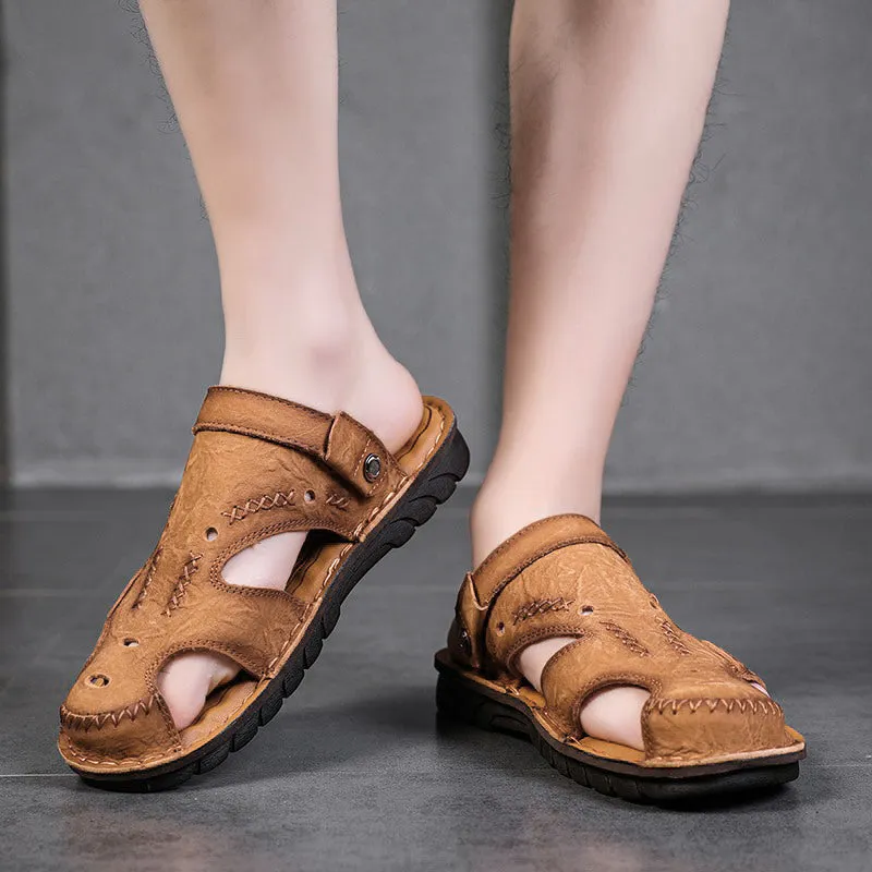 Men's Summer Breathable Casual Leather Sandals | 7101