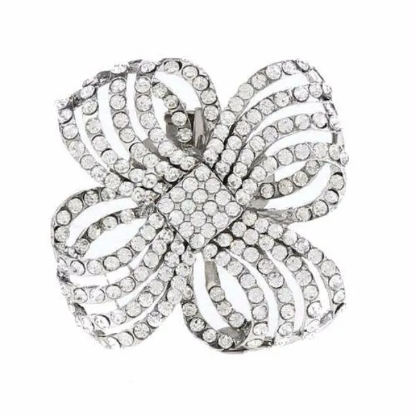 Metal Flower Rhinestone Shoe Clip