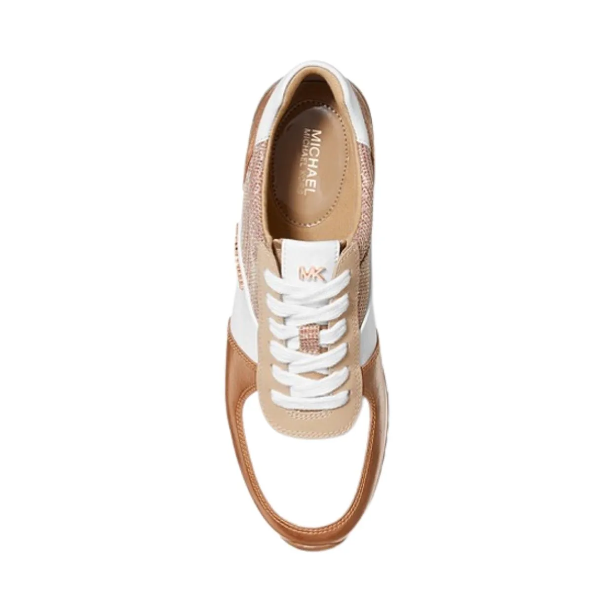 Michael Kors Allie Metallic Leather Trainers