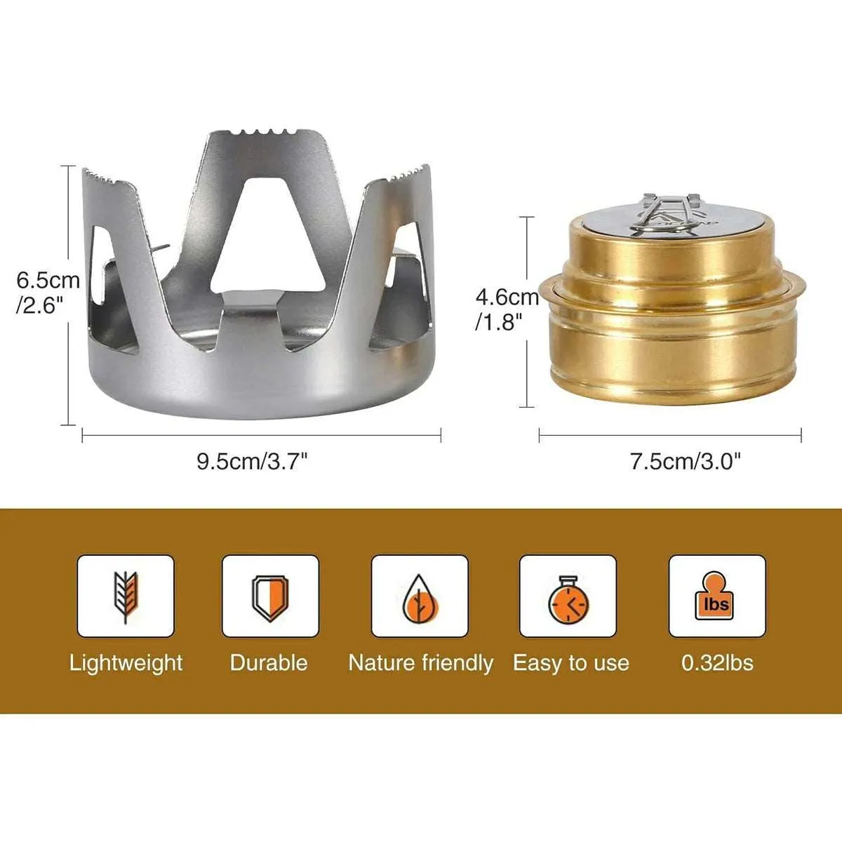 Mini Alcohol Stove with Aluminium Stand for Backpacking