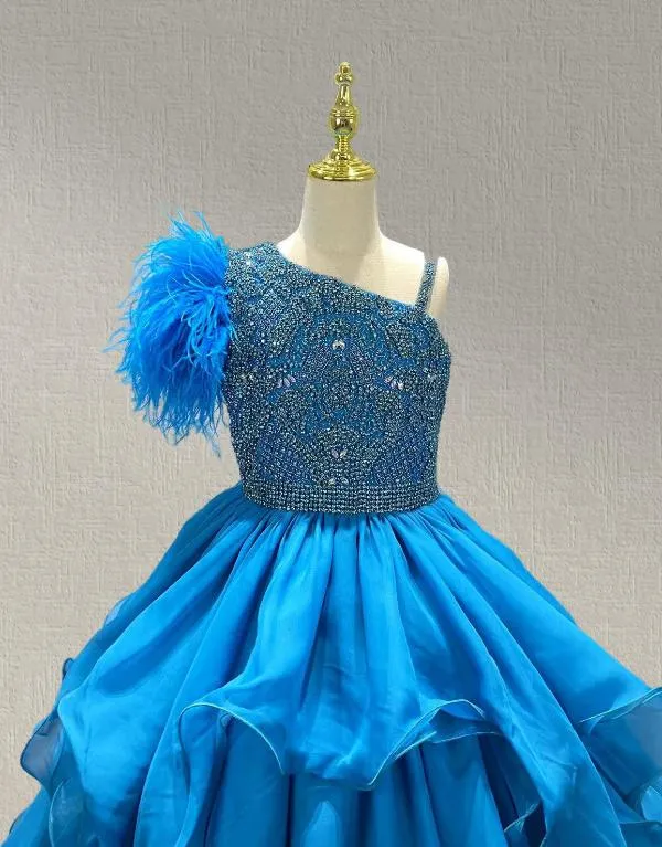 Miss Unirerse Stunning Ball Gown with Feather