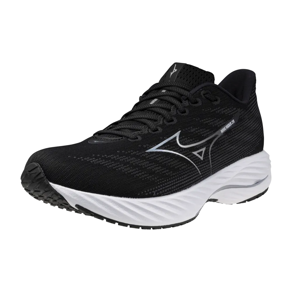 Mizuno Wave Rider 28 Mens | Black/silver/ebony