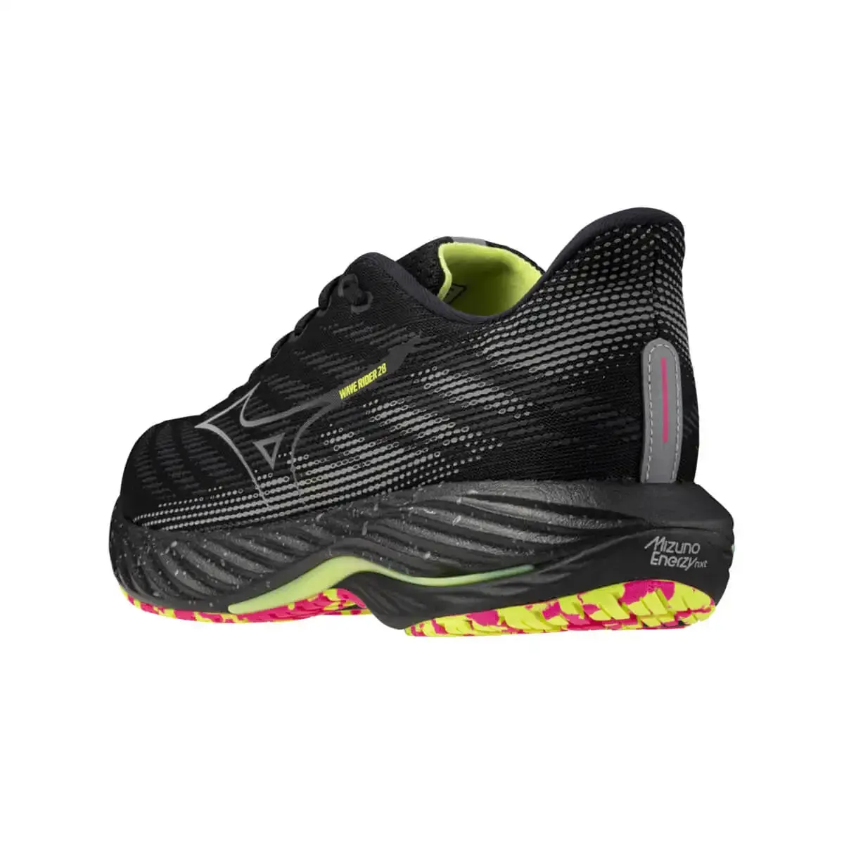 Mizuno Wave Rider 28 Unisex | Black/silver/sunny Lime