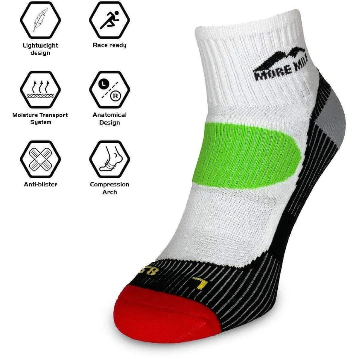 More Mile London 3 Pack Running Socks - Black