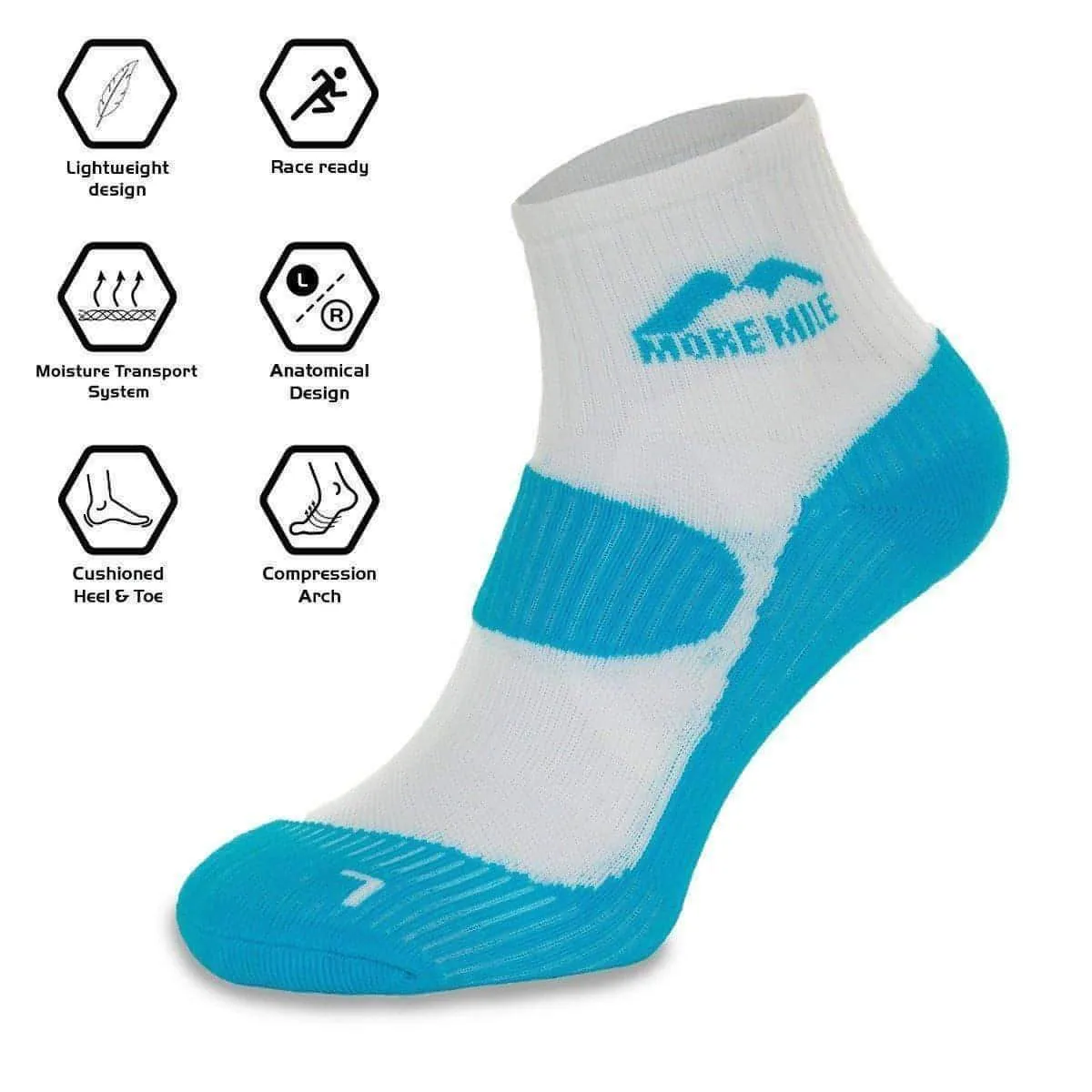 More Mile London (5 Pack) Womens Running Socks - Multi