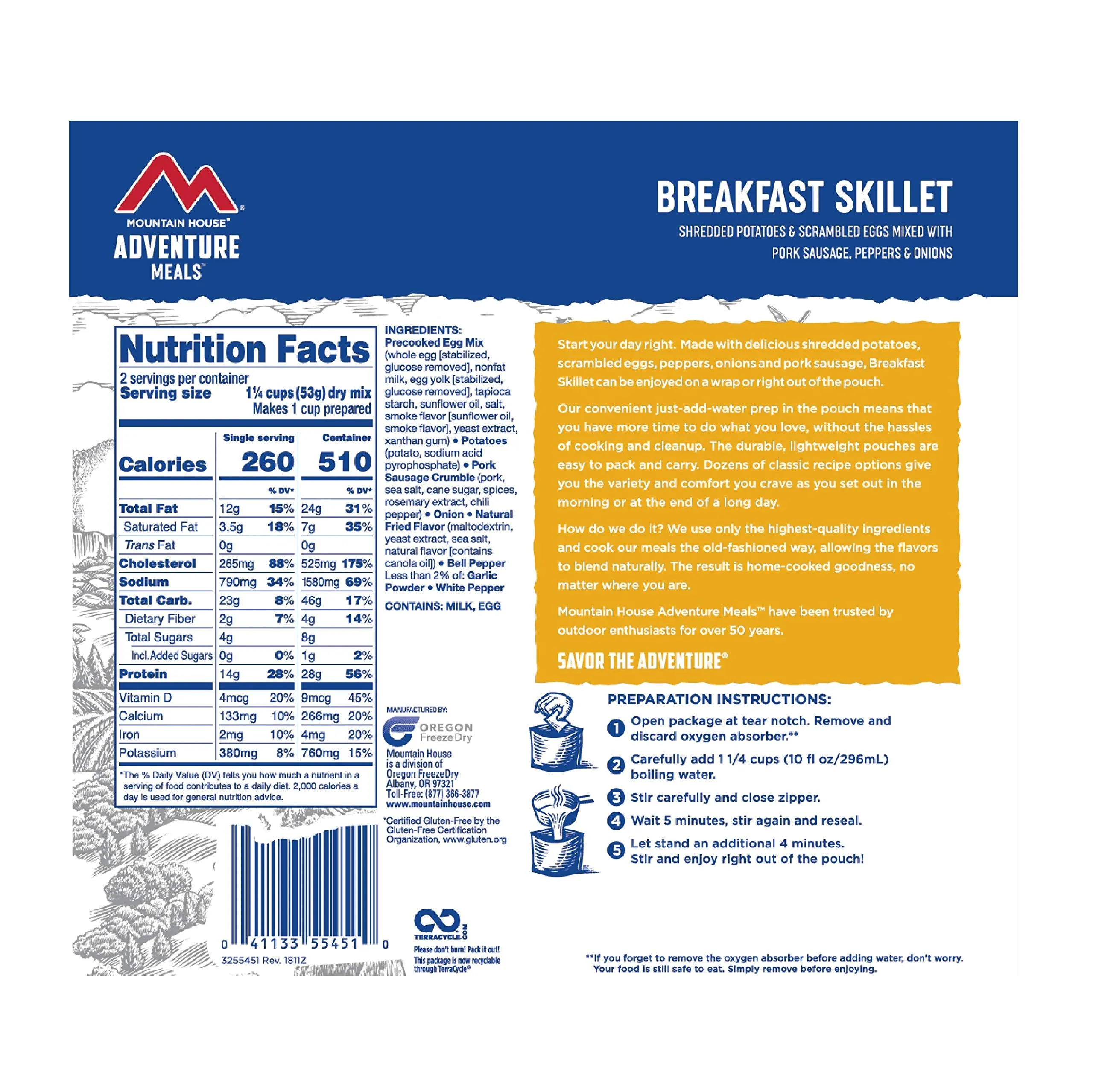 Mountain House - Breakfast Skillet Pouch - 6 Pack