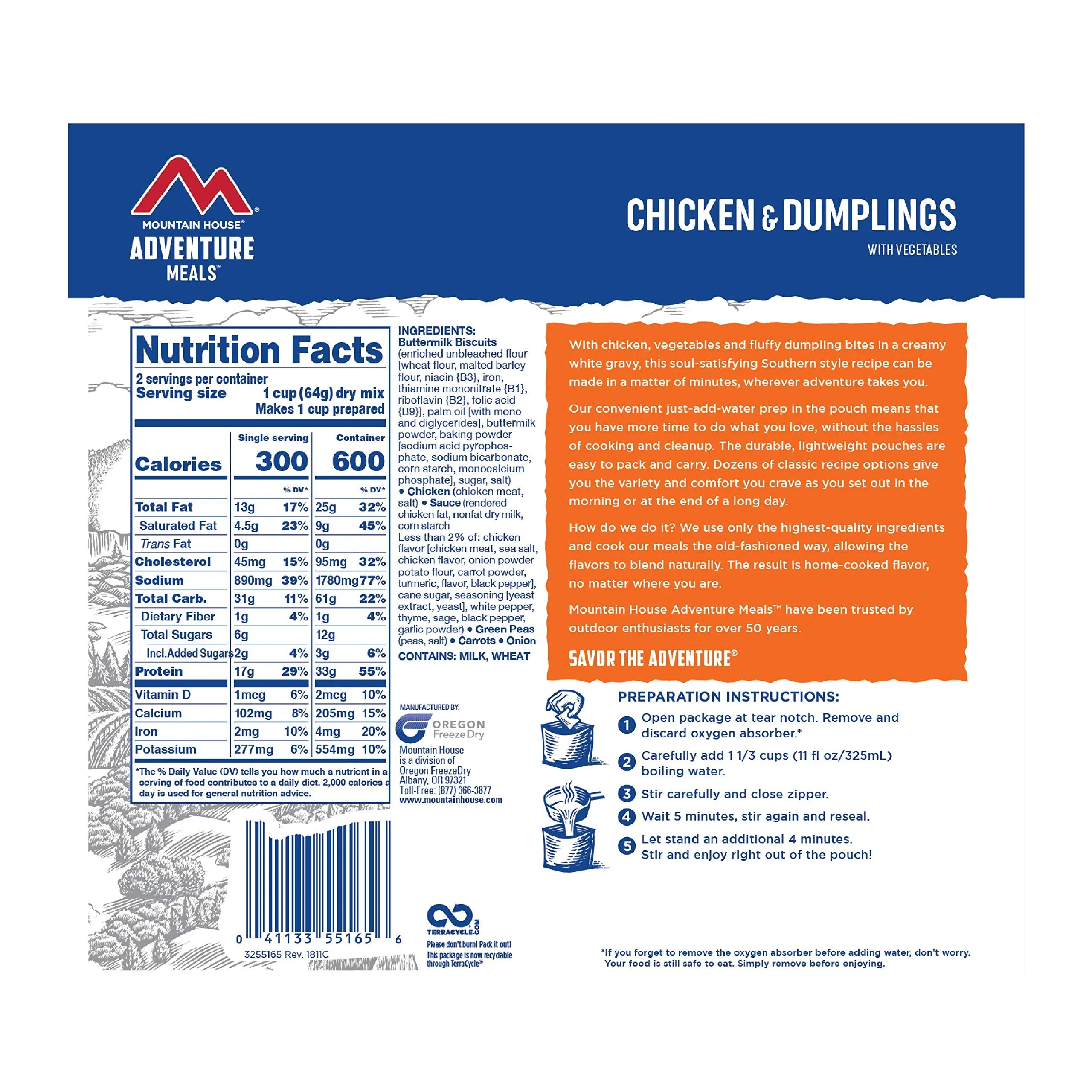 Mountain House - Chicken and Dumplings Pouch - 4 Pack