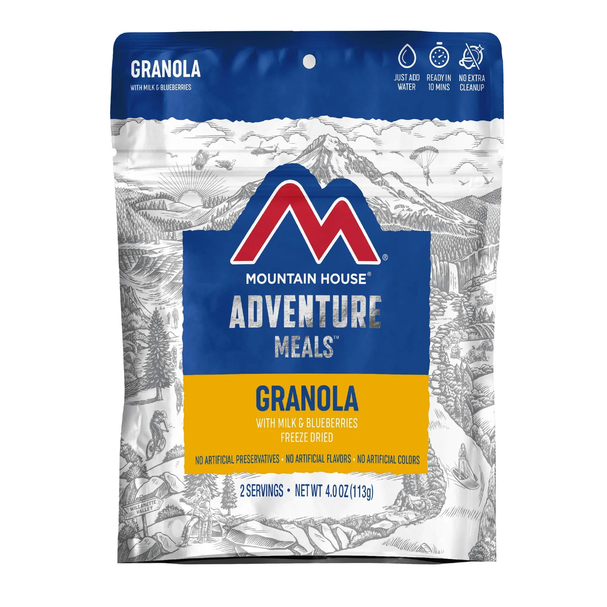 Mountain House - Granola with Milk and Blueberries Pouch - 6 Pack