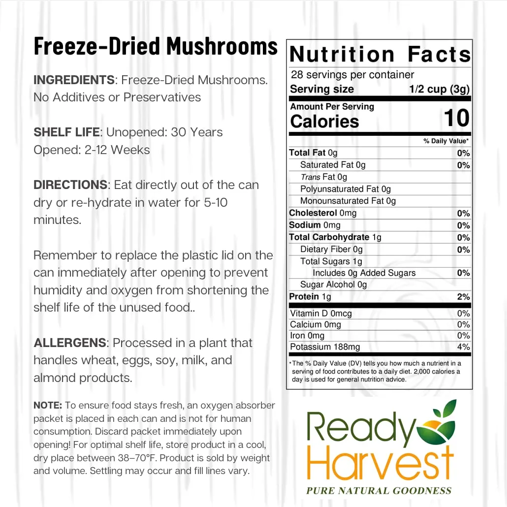 Mushroooms Freeze Dried