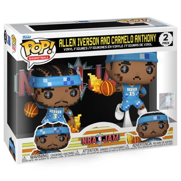 NBA Basketball: Jam - Allen Iverson & Carmelo Anthony 8-Bit Pop! Vinyl 2-Pack