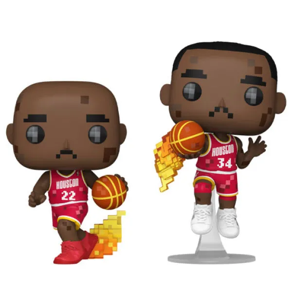 NBA Basketball: Jam - Clyde Drexler & Hakeem Olajuwon 8-Bit Pop! Vinyl 2-Pack