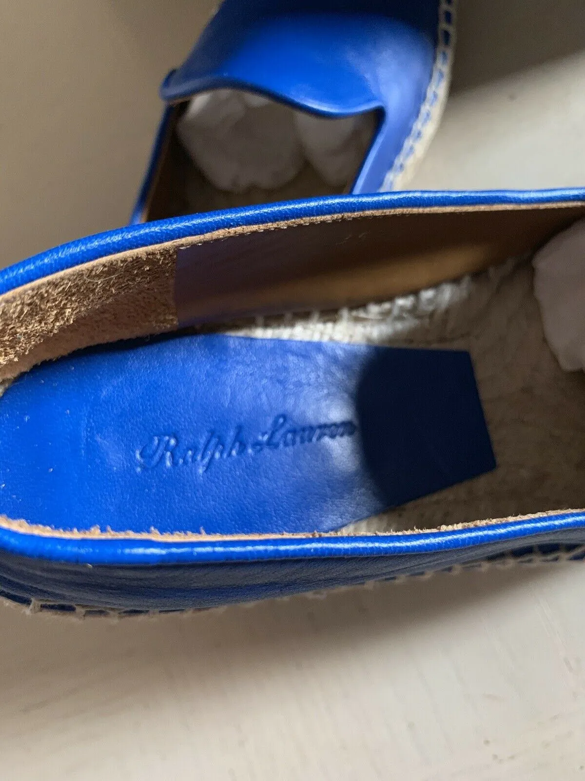 NIB $550 Ralph Lauren Purple Label Women Espadrille Blue 5.5 US ( 35.5 Eu )