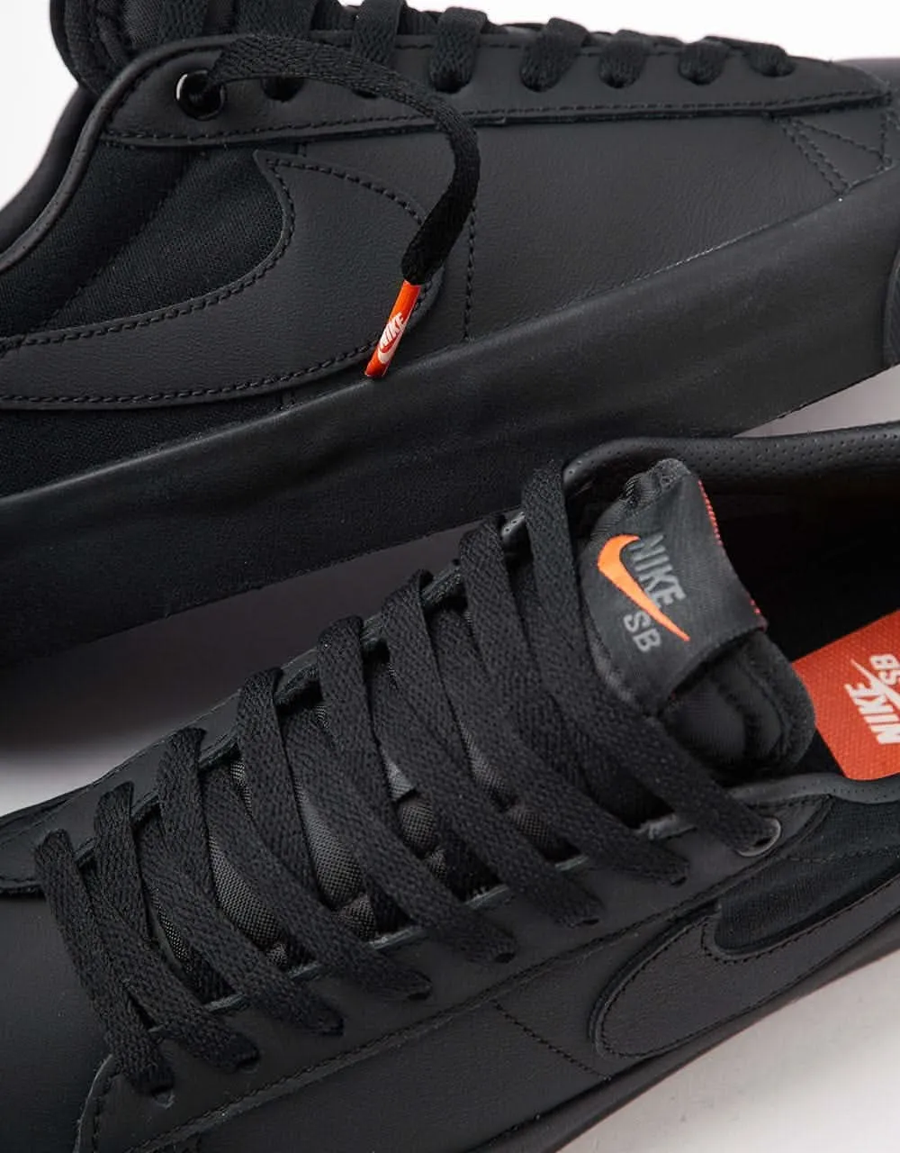 Nike SB 'Orange Label' Blazer Low Pro GT ISO Skate Shoes - Black/Black-Black-Black-Anthracite-Safety Orange