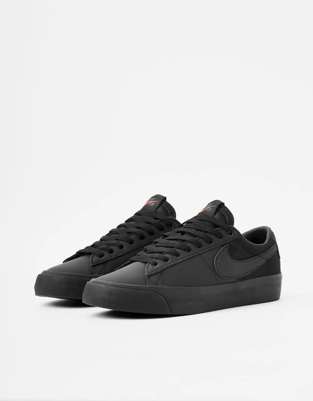 Nike SB 'Orange Label' Blazer Low Pro GT ISO Skate Shoes - Black/Black-Black-Black-Anthracite-Safety Orange