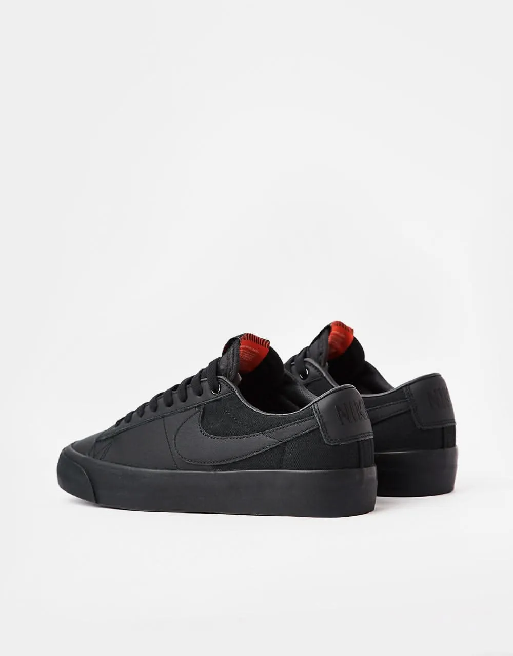 Nike SB 'Orange Label' Blazer Low Pro GT ISO Skate Shoes - Black/Black-Black-Black-Anthracite-Safety Orange