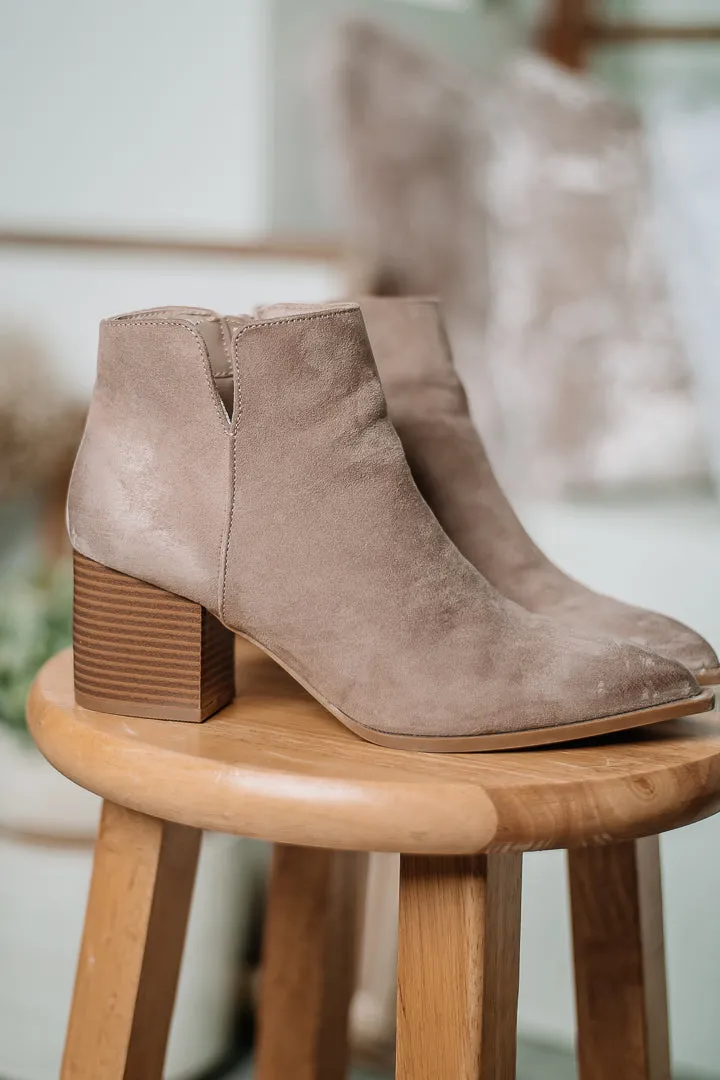 Part Snip Toe Booties | Burlwood Suede