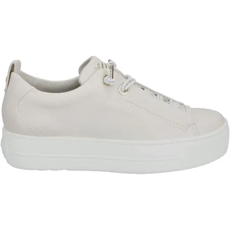 Paul Green Elastic Lace Ivory Leather Trainers