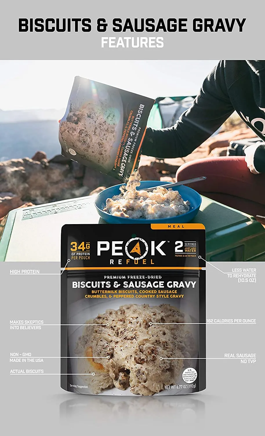 Peak Refuel Freeze-Dried Breakfast, Lunch, and Dinner Sampler Food Storage and Backpacking Food Kit