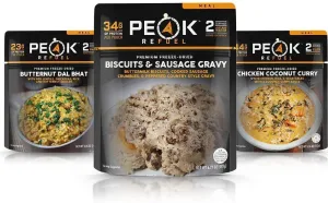 Peak Refuel Freeze-Dried Breakfast, Lunch, and Dinner Sampler Food Storage and Backpacking Food Kit