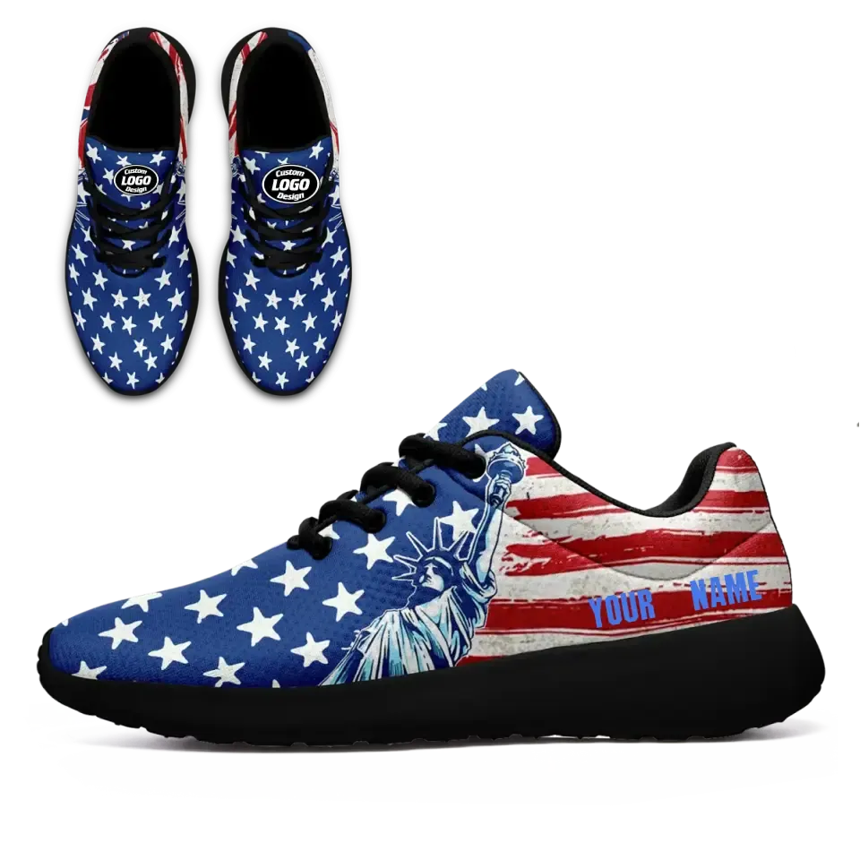 Personalized Independence Day Sneakers, Custom Patriotic Shoes, Unique Gift