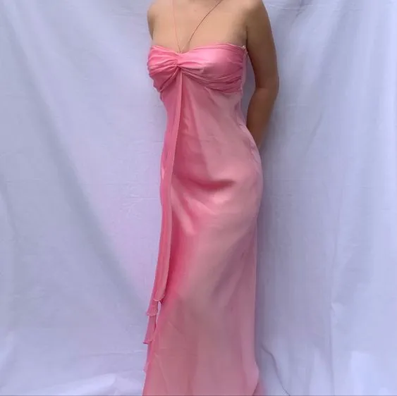 Pink Sheath Long Prom Dresses Sweet Formal Party Dress