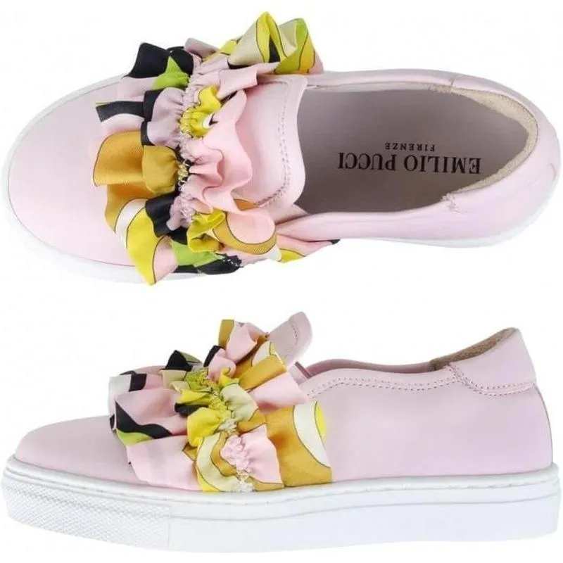 Pink Slip On Shoe with Frill