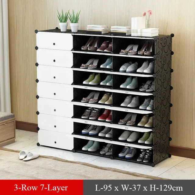 Plastic Modular Shoe Cabinet Shoes Rack Hallway Bedroom Shoe Rack Organizer Holder Assemble Footwear Shoes Shelf DIY Storage