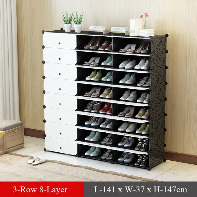 Plastic Modular Shoe Cabinet Shoes Rack Hallway Bedroom Shoe Rack Organizer Holder Assemble Footwear Shoes Shelf DIY Storage