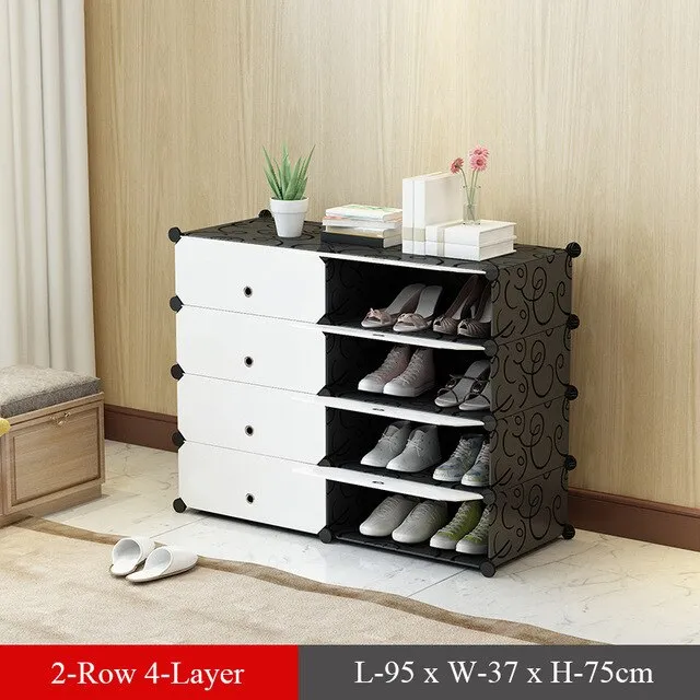 Plastic Modular Shoe Cabinet Shoes Rack Hallway Bedroom Shoe Rack Organizer Holder Assemble Footwear Shoes Shelf DIY Storage