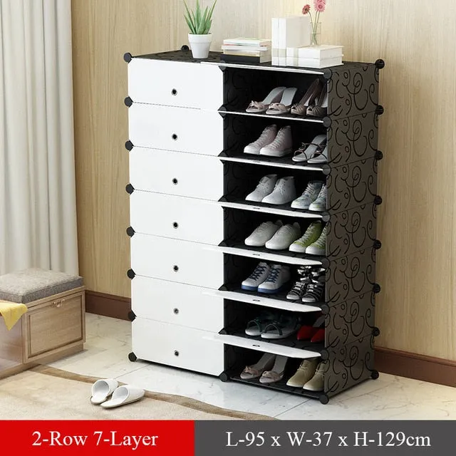 Plastic Modular Shoe Cabinet Shoes Rack Hallway Bedroom Shoe Rack Organizer Holder Assemble Footwear Shoes Shelf DIY Storage