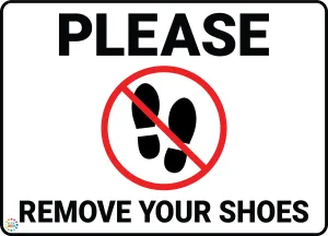 Please Remove Your Shoes Sign