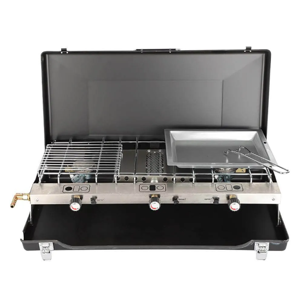 Portable 2 Burner Stove Grill