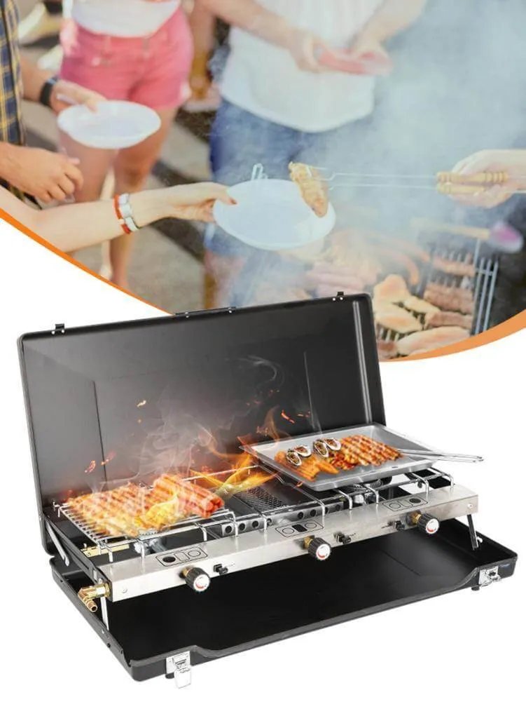 Portable 2 Burner Stove Grill