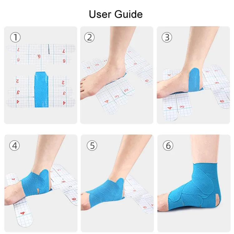 Pre-scored Muscle Patch For Ankle Wrist Protector Shaped Stretch Tape(Light Blue)