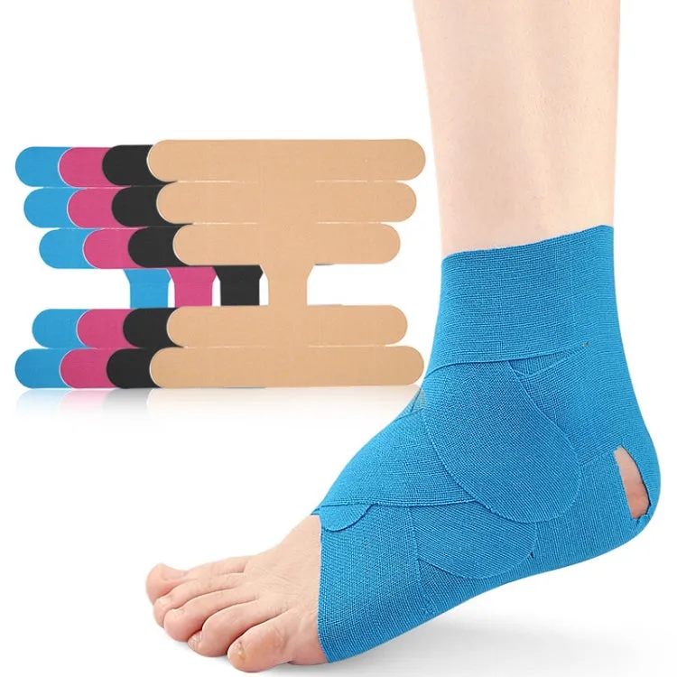 Pre-scored Muscle Patch For Ankle Wrist Protector Shaped Stretch Tape(Light Blue)