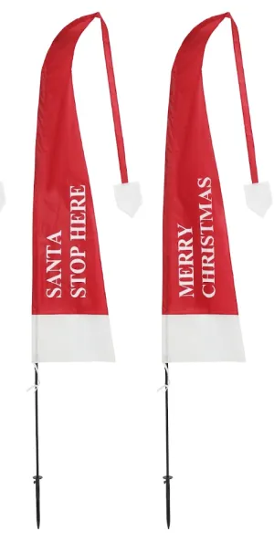 Printed Santa Hat Flag 2 Asst (3.75m)