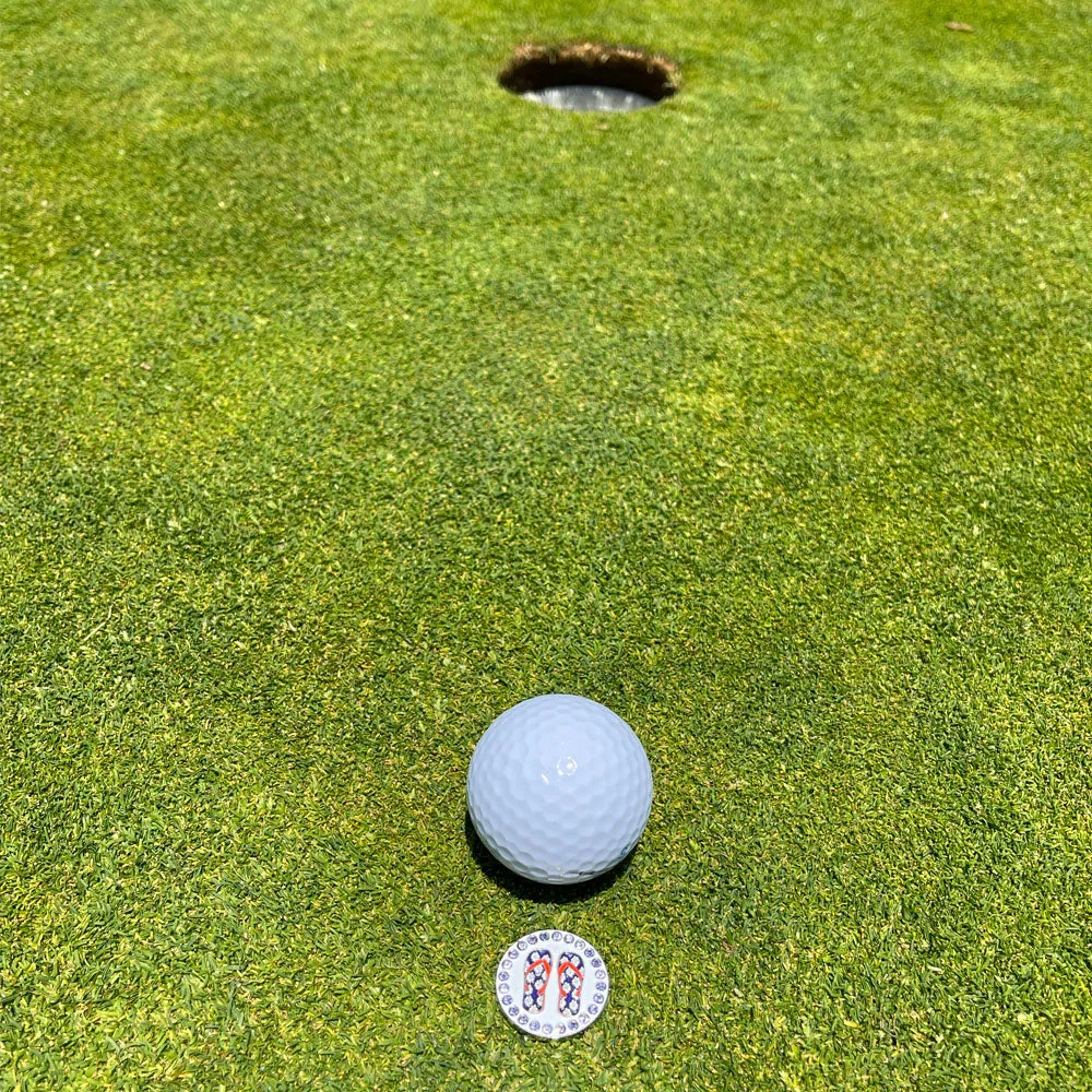 Purple Flip Flops Golf Ball Marker Hat Clip