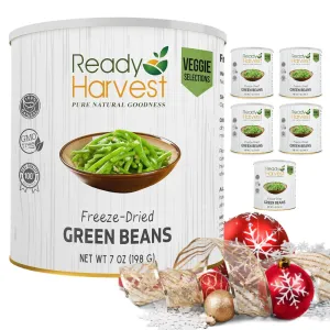 Ready Harvest Freeze-Dried Green Beans - 30 Year Shelf Life - Six #10 Cans