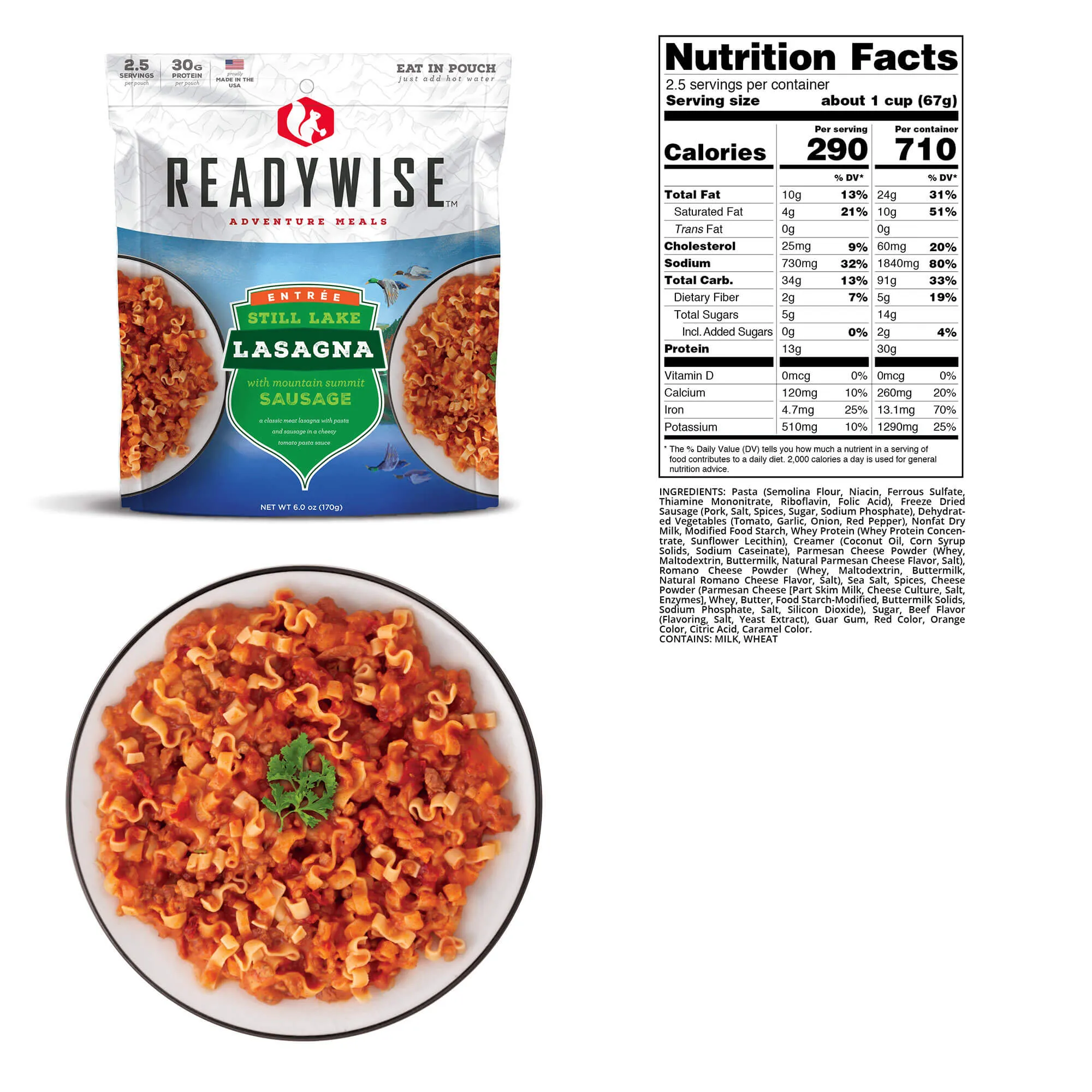 ReadyWise - Still Lake Lasagna with Sausage - 6 Pack