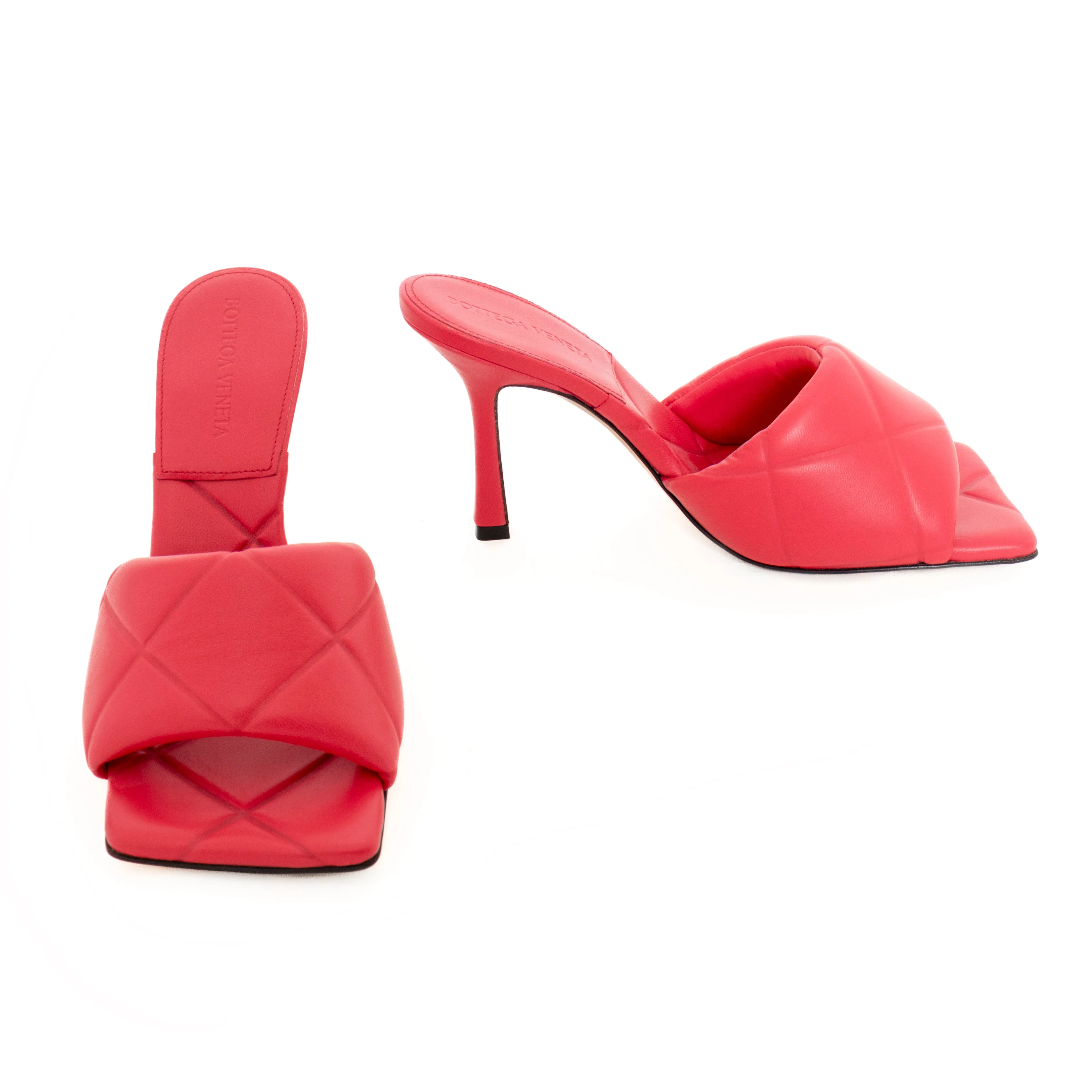 Red Padded Leather Mules 37