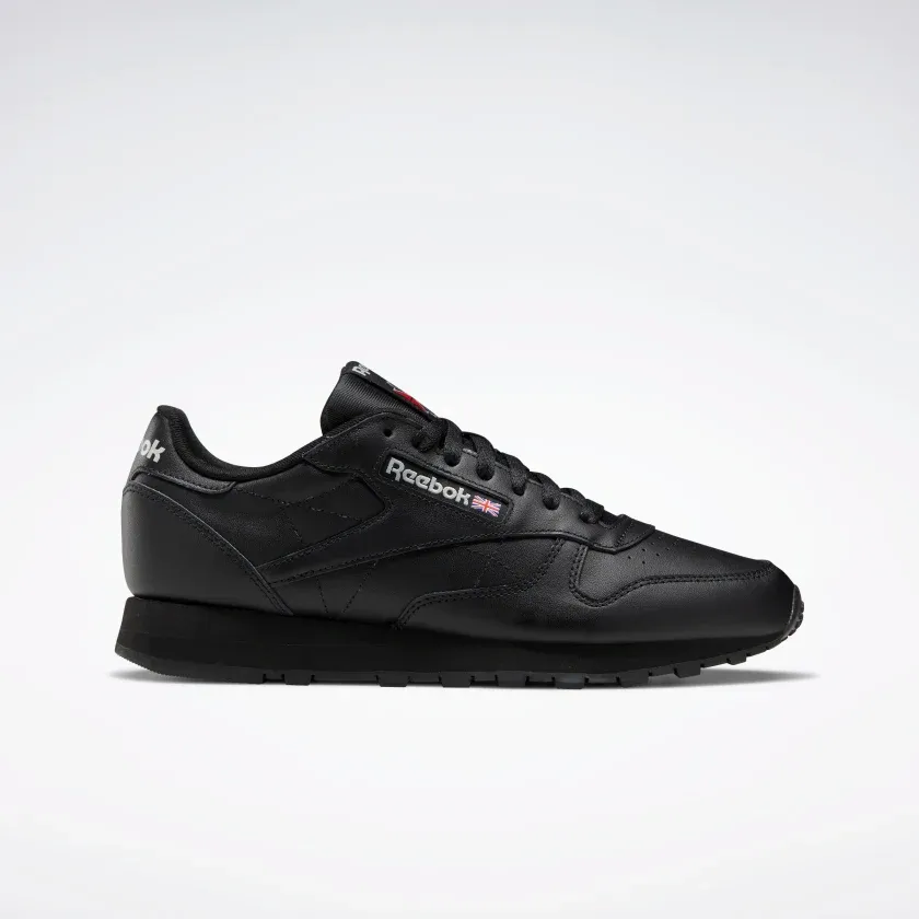 Reebok Men's Classic Leather Shoes - Core Black / Pure Grey 5